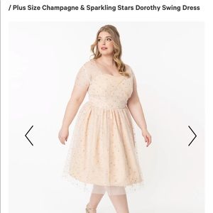 Unique Vintage Cham & Sparkling Stars Swing Dress